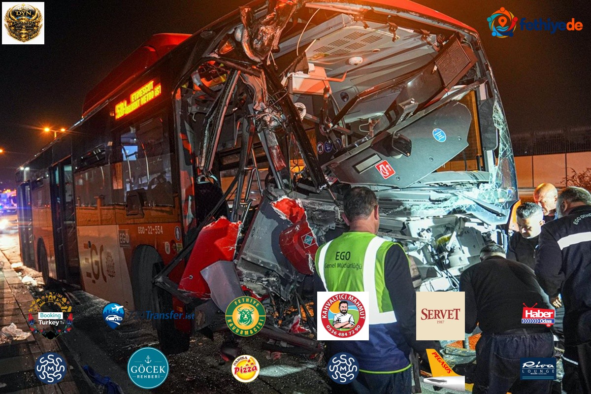 Ankara'da belediye otobüsü, üst geçide çarptı: 24 yaralı