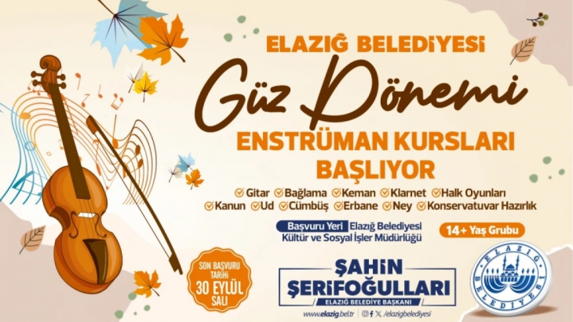 [BELEDIYE · Elazığ] Enstrüman Kursları