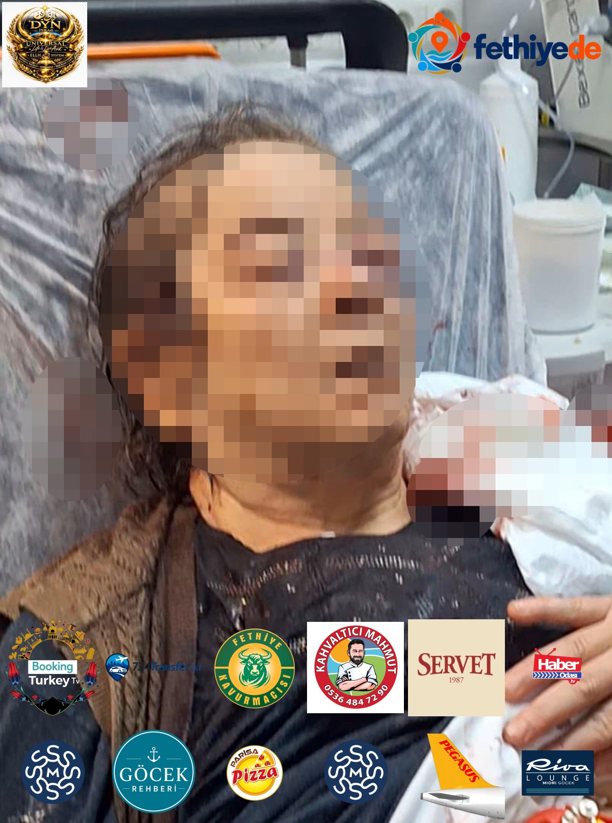 Kayseri Melikgazi'de tavandan kopan moloz altında kalan 75 yaşındaki F.Ö. yaralandı