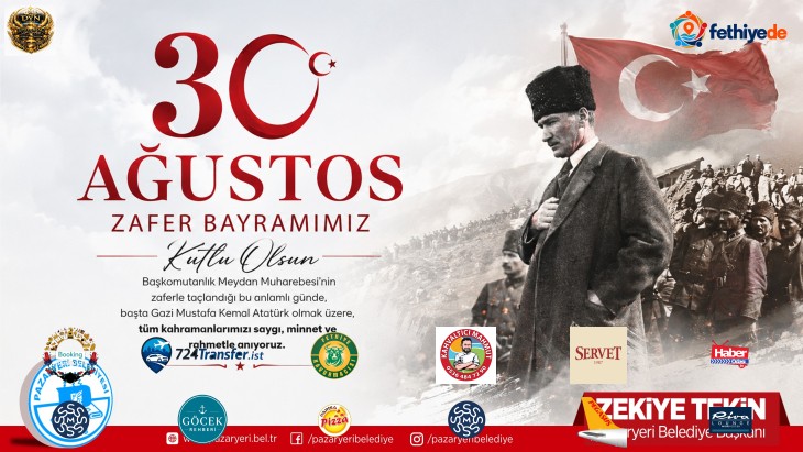 [BELEDIYE · Bilecik · Pazaryeri] 30 Ağustos Zafer Bayramımız Kutlu Olsun