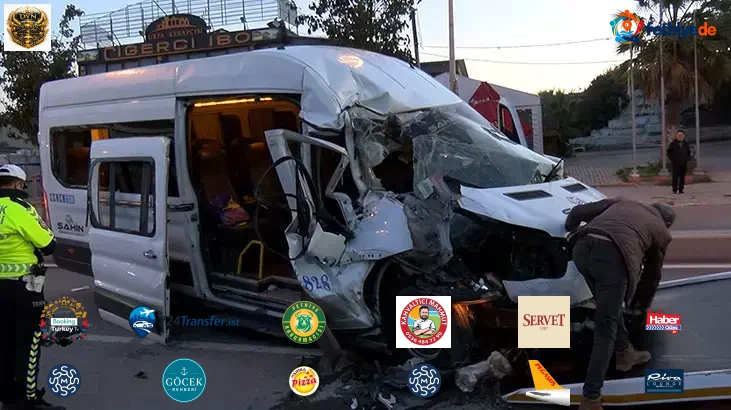 Arnavutköy'de servis minibüsü kamyona çarptı! Yaralılar var