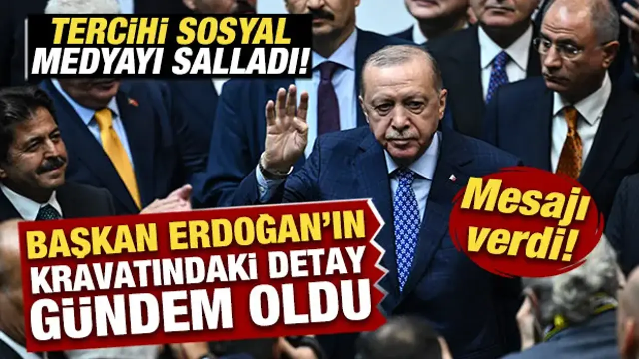 Başkan Erdoğan'ın kravatındaki detay gündem oldu! Sosyal medyayı salladı! Mesajı verdi