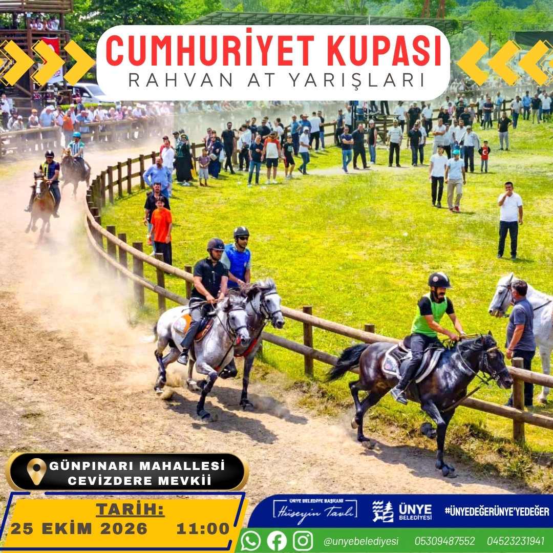 [BELEDIYE · Ordu · Ünye] CUMHURİYET KUPASI RAHVAN AT YARIŞLARI 25 EKİM’DE YAPILACAK - Ünye Belediyesi