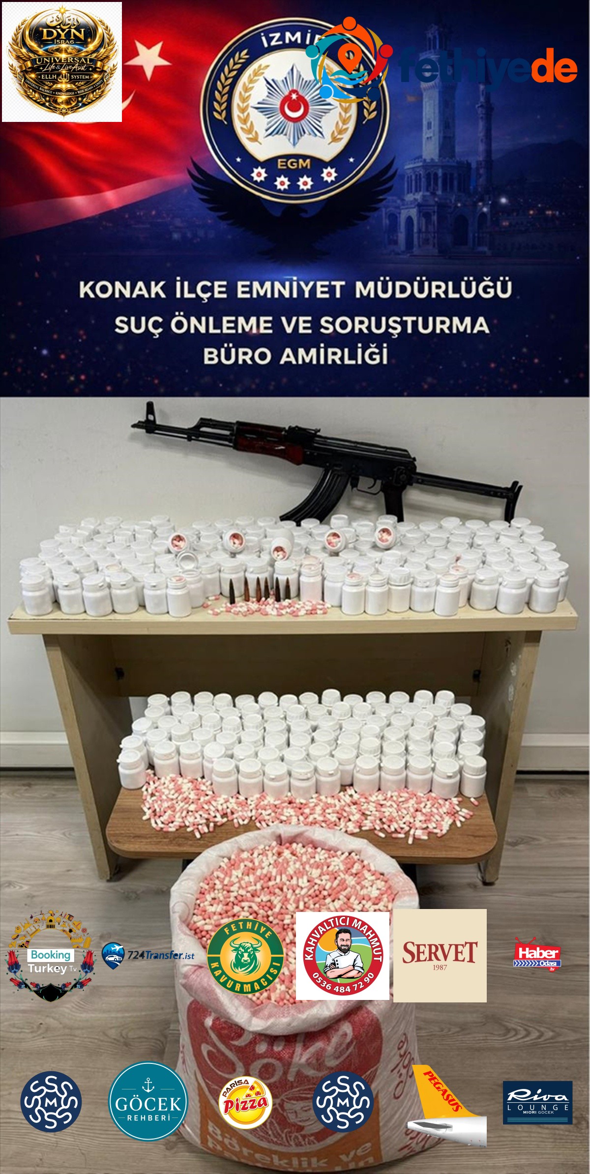 İzmir Konak'ta operasyonda 59 bin 300 uyuşturucu hap ele geçirildi, Y.D. yakalandı