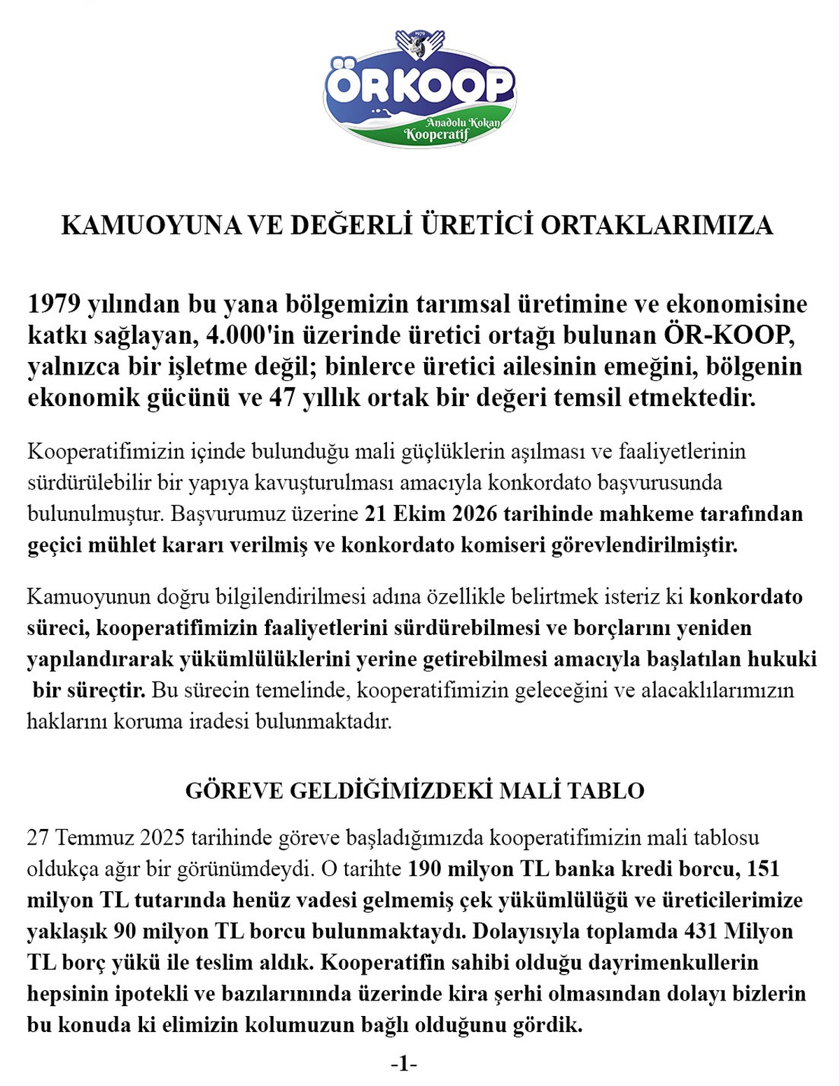 Aydın Nazilli'de 4 binin üzerinde ortağı bulunan ÖR-KOOP konkordato başvurusu yaptı