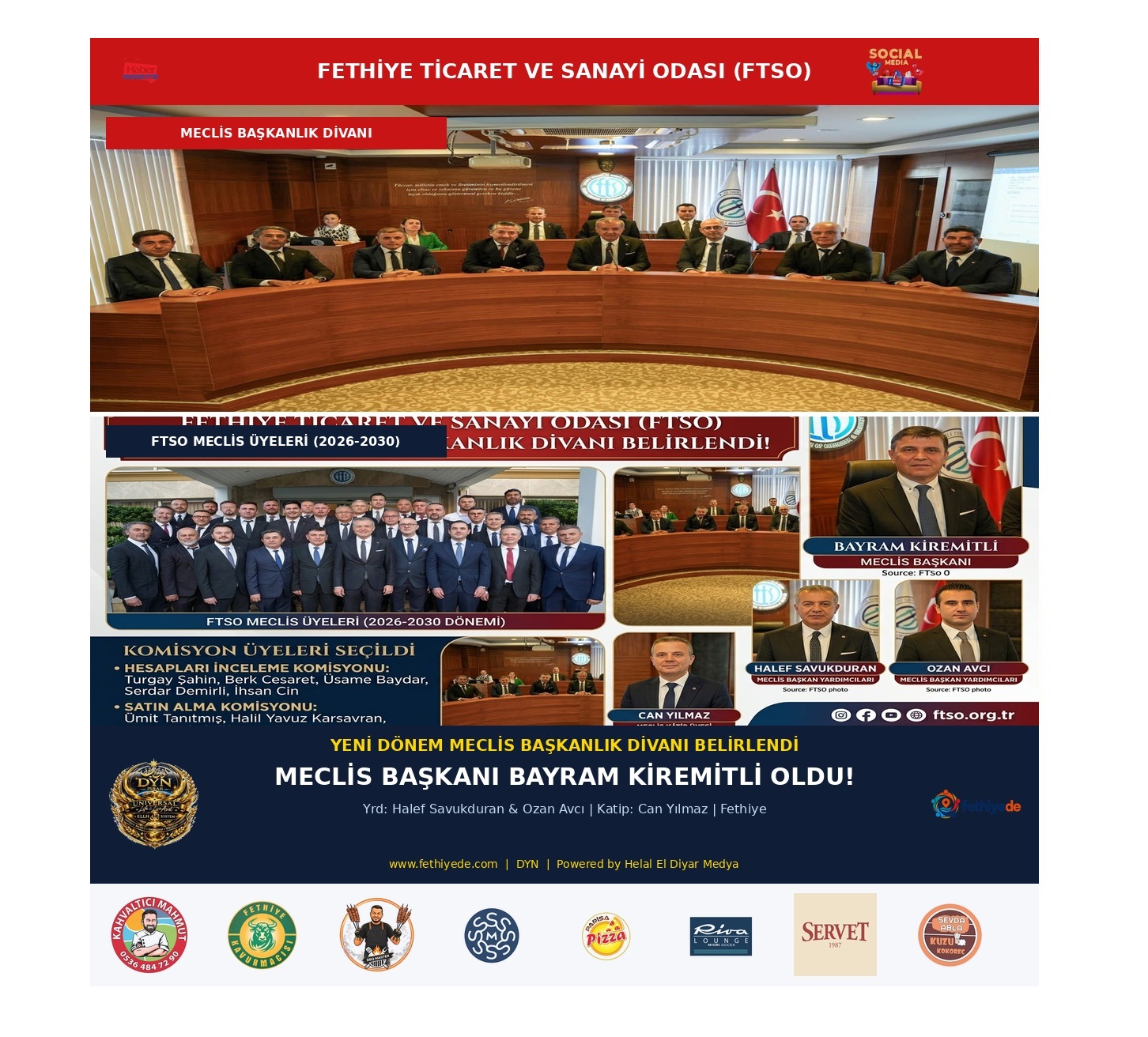 FETHİYE TİCARET VE SANAYİ ODASI (FTSO)YENİ DÖNEM MECLİS BAŞKANLIK DİVANI BELİRLENDİ!