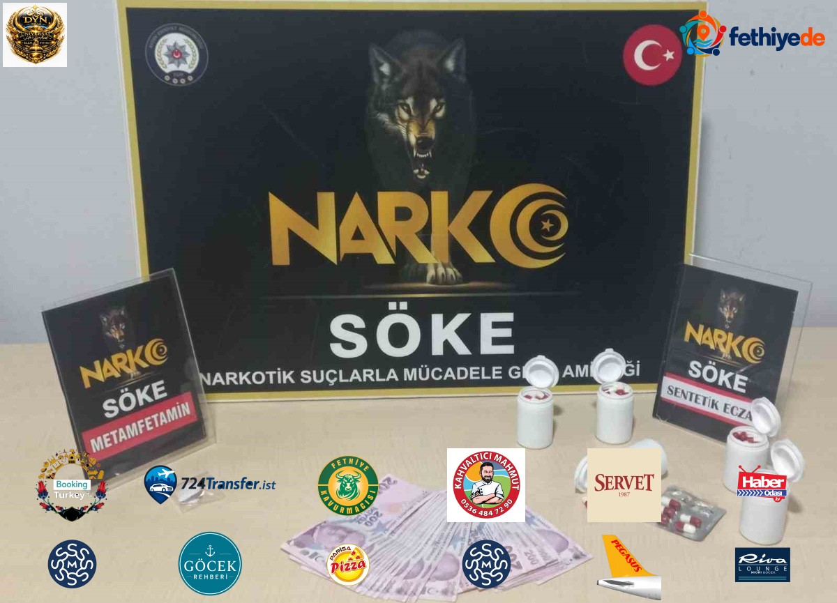 Aydın'ın Söke ve Kuşadası ilçelerinde 2 bin 55 sentetik ecza ele geçirildi