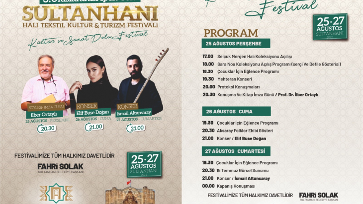 [BELEDIYE · Aksaray · Sultanhanı] 3. uluslararası ipek yolu Sultanhanı halı tekstil kültür ve turizm festivali