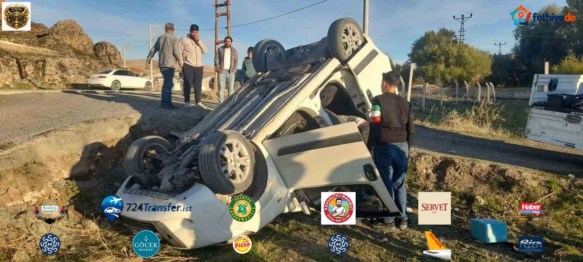 Konya Kulu'da şarampole takla atan hafif ticari araçtaki 3 kişi yara almadan kurtuldu