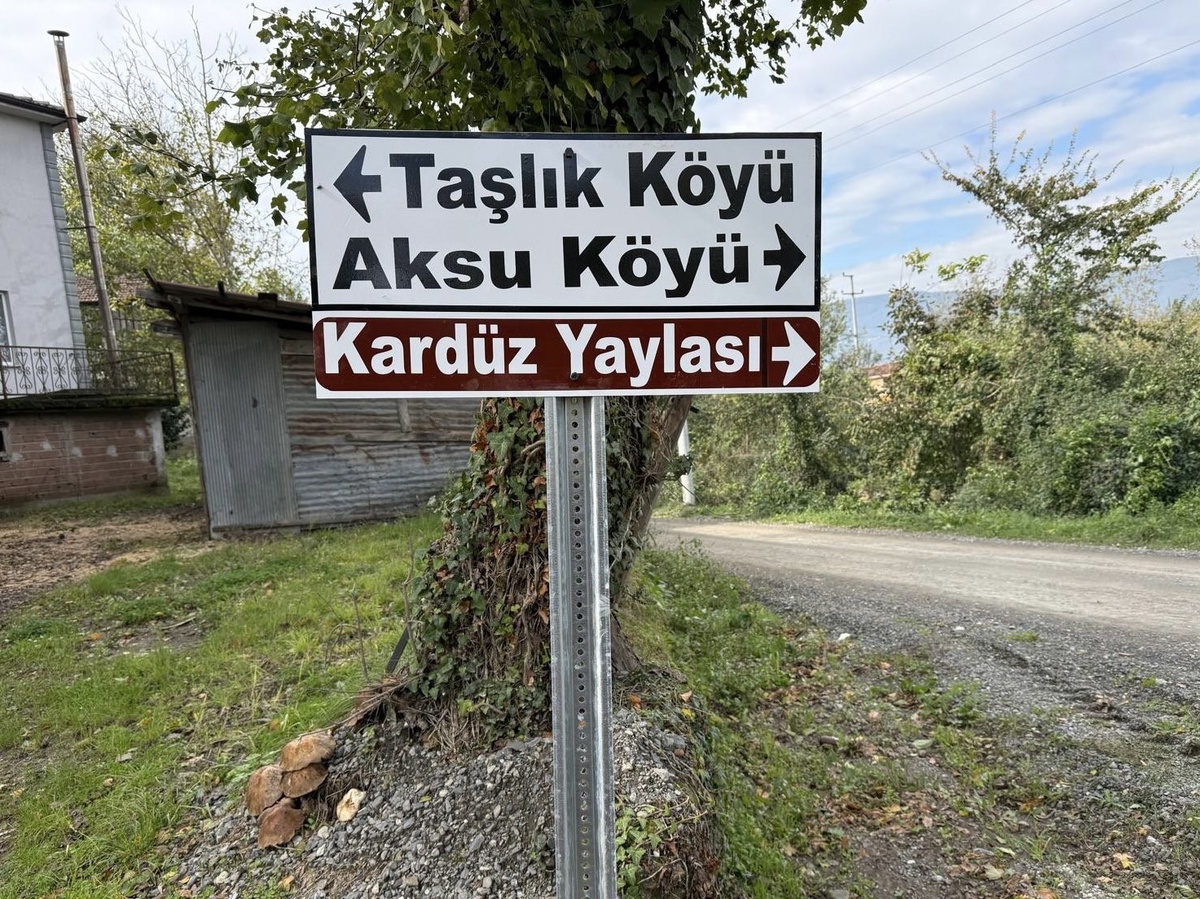 Düzce İl Özel İdaresi, Gölyaka Taşlık köyünde trafik levhalarının montajını tamamladı