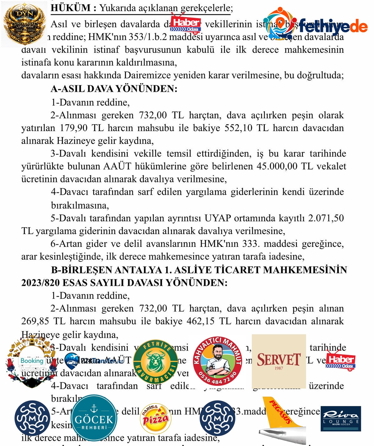 14. Bölge Adliye Mahkemesi Martı TAG'ın yasaklanamayacağına hükmetti