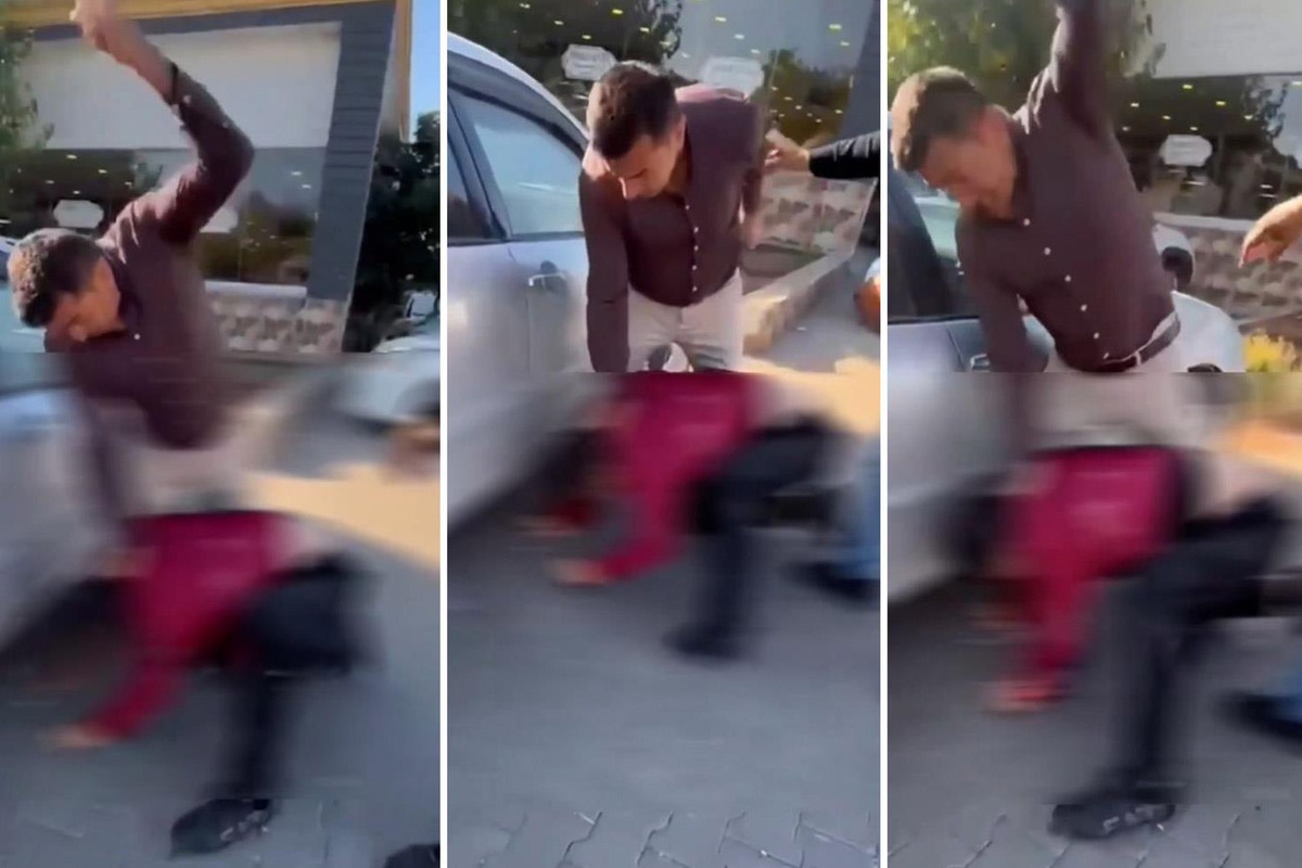 Şehri ayağa kaldıran görüntü! Elinde bıçakla öldüresiye darp etti