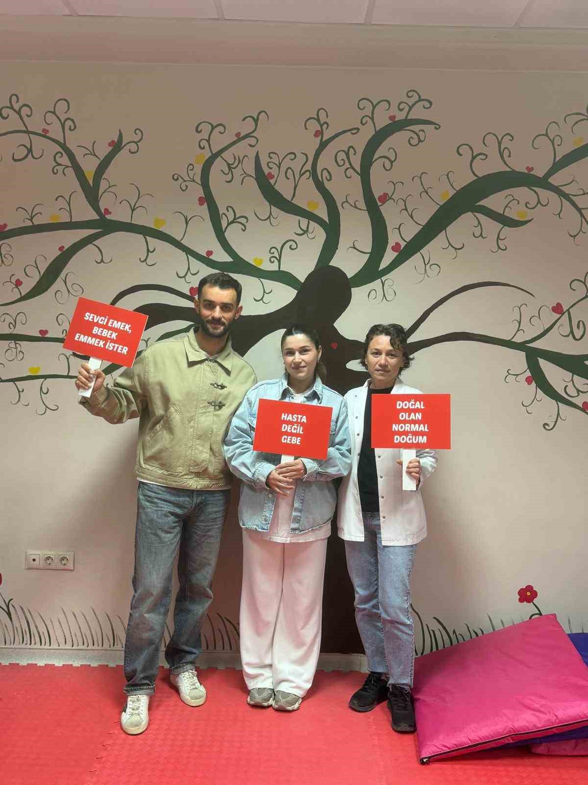 Düzce'de Sağlıklı Hayat Merkezi Gebe Okulunda eşli eğitimler sürüyor