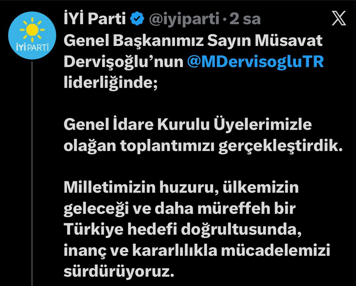İYİ Parti Genel İdare Kurulu, Dervişoğlu liderliğinde olağan toplantı için toplandı