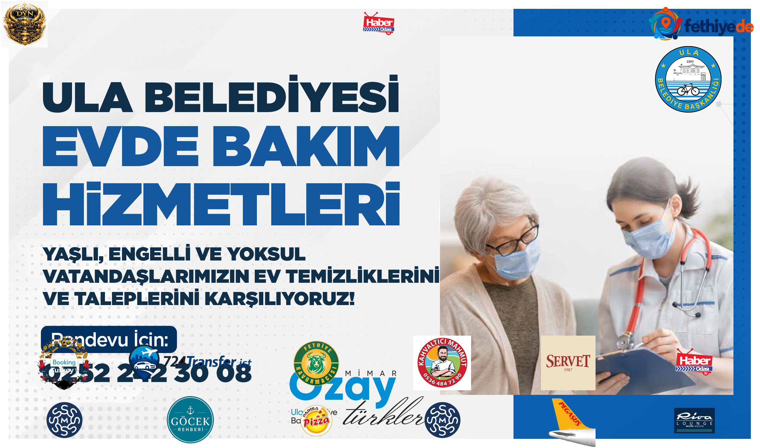 [BELEDIYE · Muğla · Ula] ULA BELEDİYE BAŞKANLIĞI OLARAK EVDE BAKIM HİZMETLERİMİZE DEVAM EDİYORUZ!
