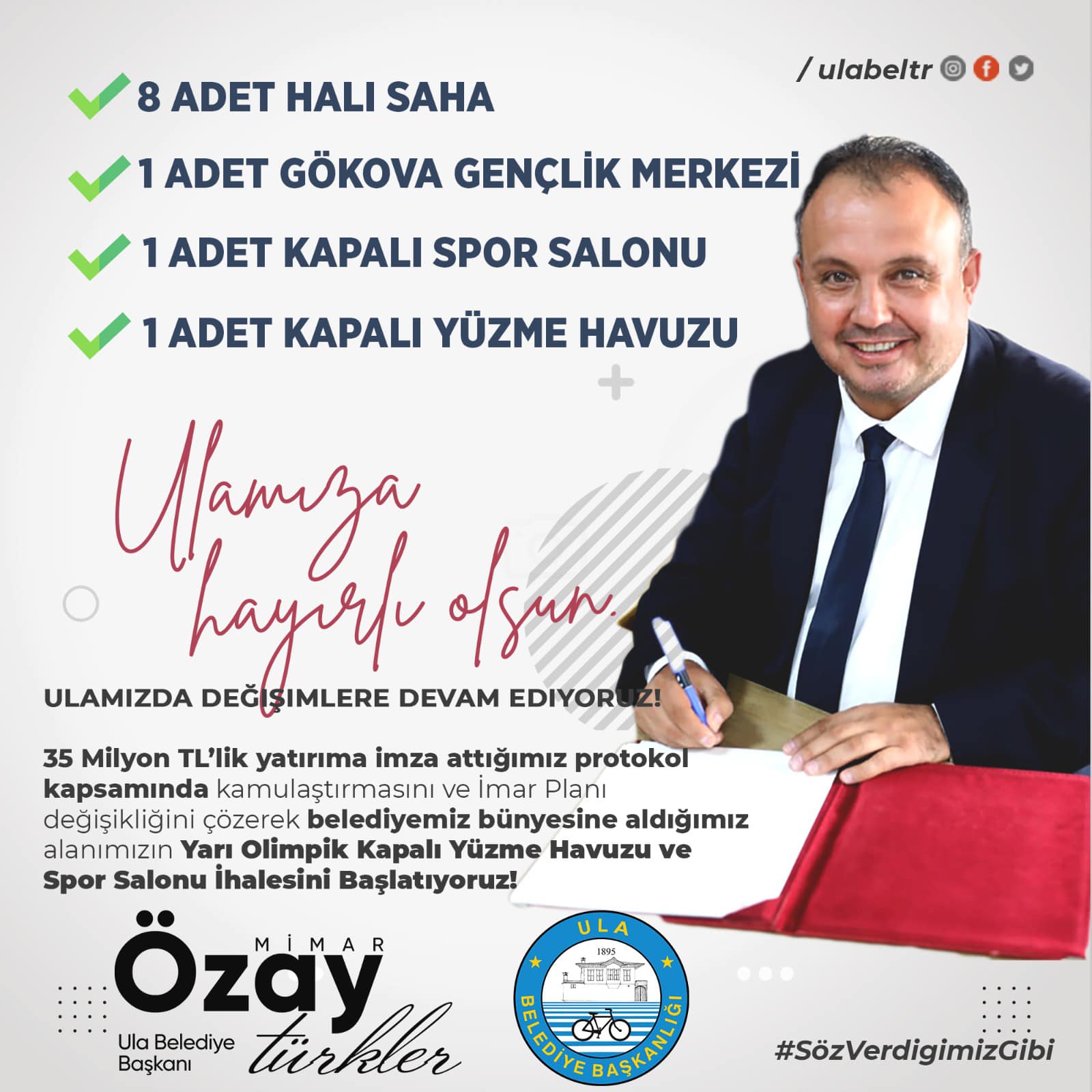 [BELEDIYE · Muğla · Ula] Gökova Körfezine Gençlik Merkezi, 8 Adet Halı Saha, Ulamıza Kapalı Yüzme Havuzu Ve Kapalı Spor Salonu Ulamıza Hayırlı Olsun!