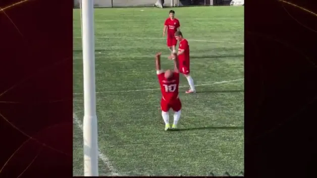 Attığı gol sonrası yaptığı taklalar viral oldu...