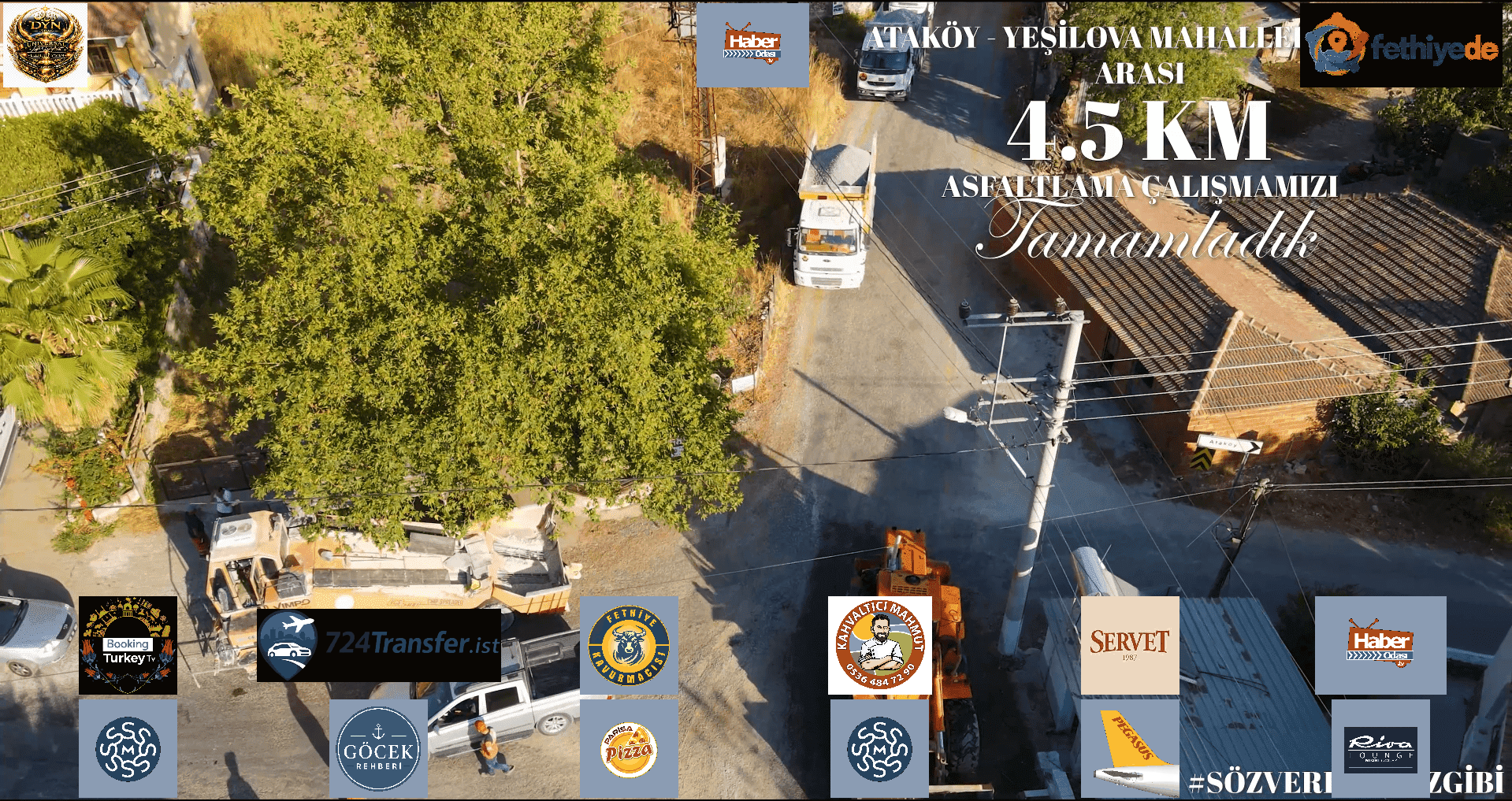 [BELEDIYE · Muğla · Ula] ATAKÖY-YEŞİLOVA MAHALLELERİMİZ ARASI 4.5 KİLOMETRELİK ASFALT ÇALIŞMAMIZI TAMAMLADIK