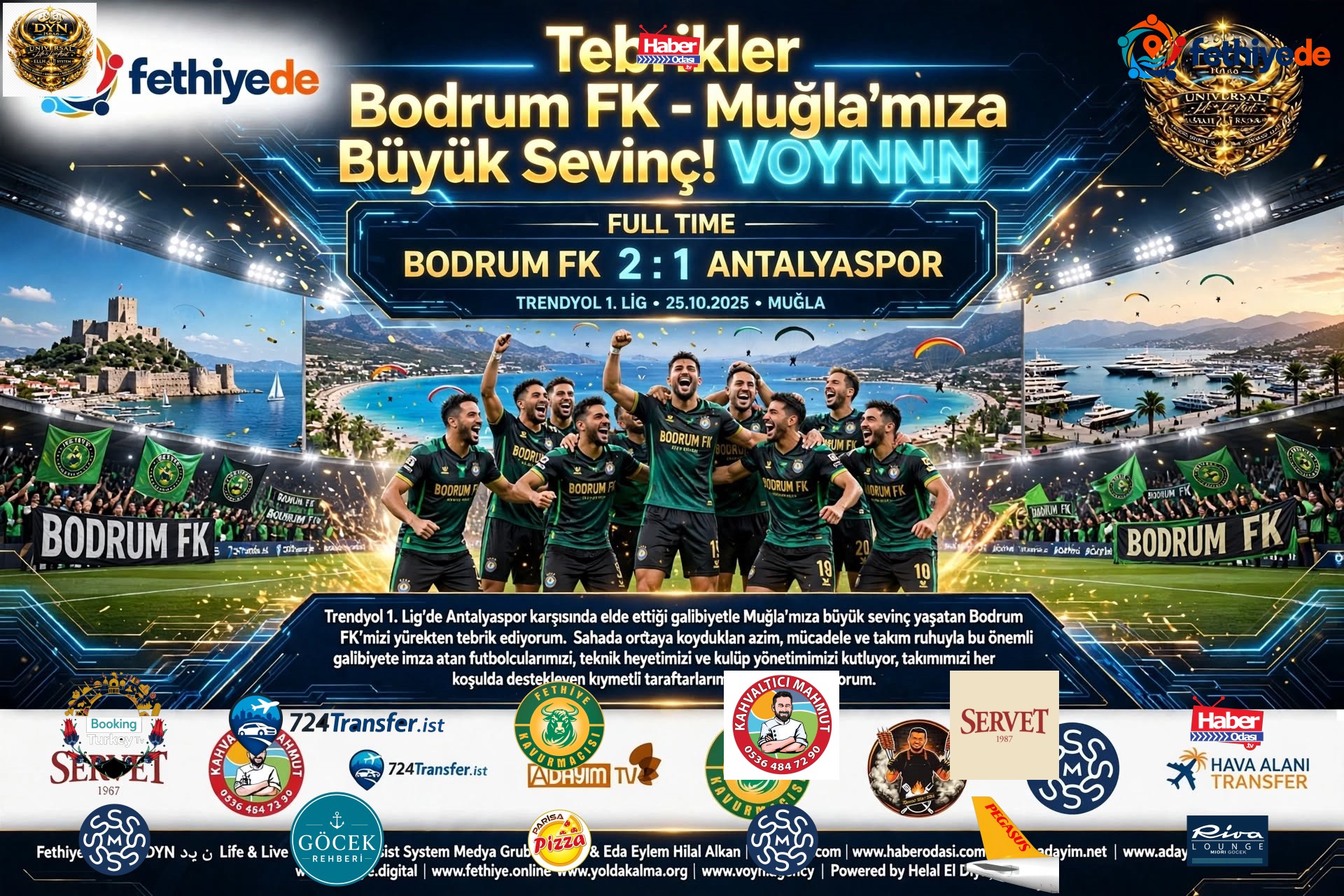 Tebrikler Bodrum FK - Muğla'mıza Büyük Sevinç! VOYNNN