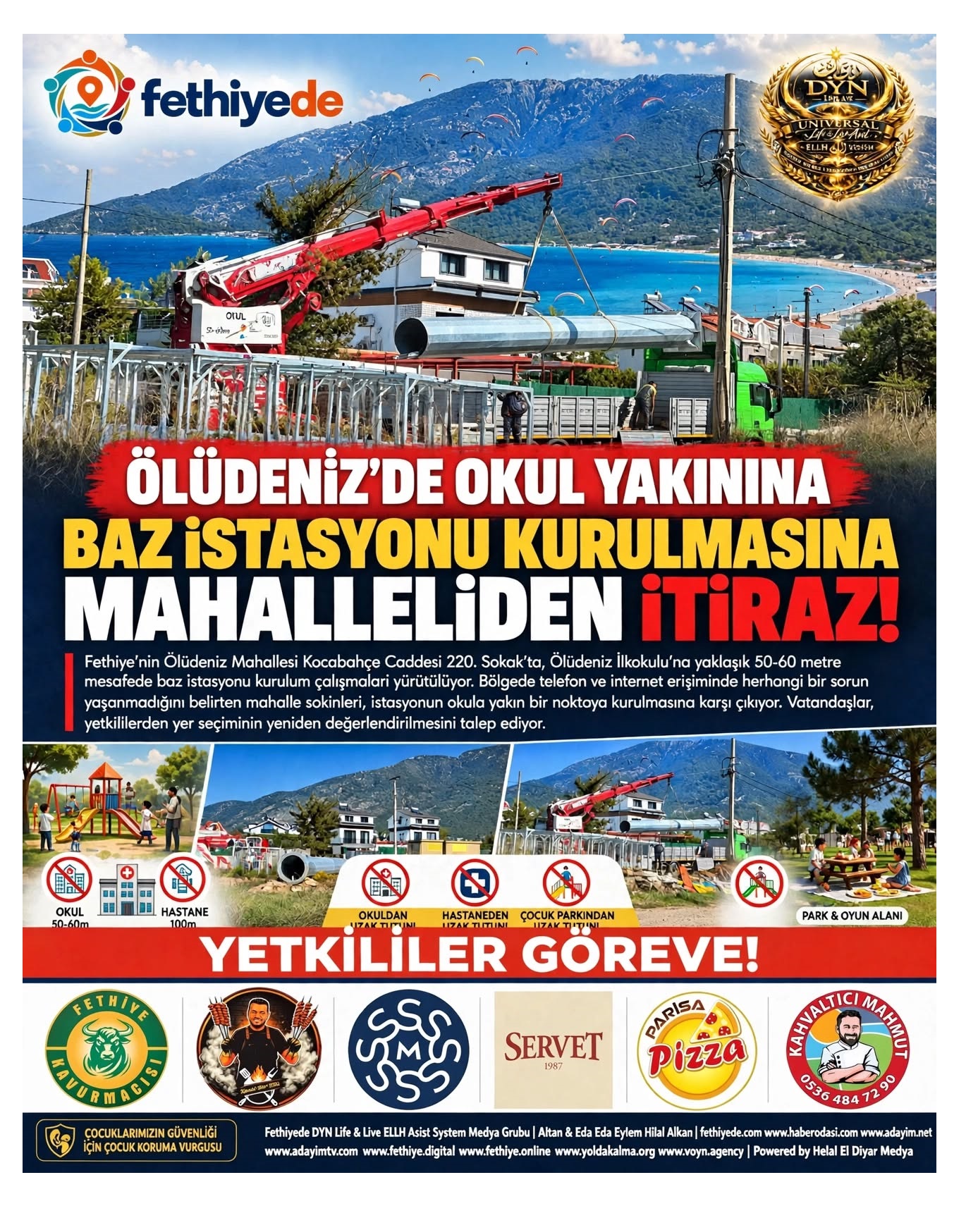 ÖLÜDENİZ'DE OKUL YAKININA BAZ İSTASYONU İTİRAZI BÜYÜYOR - Aileler Çocuklar  yaşlılar  Uzak Tutulsun!