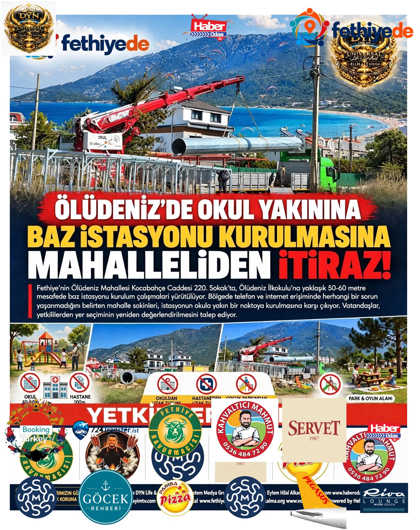ÖLÜDENİZ'DE OKUL YAKININA BAZ İSTASYONU İTİRAZI BÜYÜYOR - Aileler Çocuklar  yaşlılar  Uzak Tutulsun!
