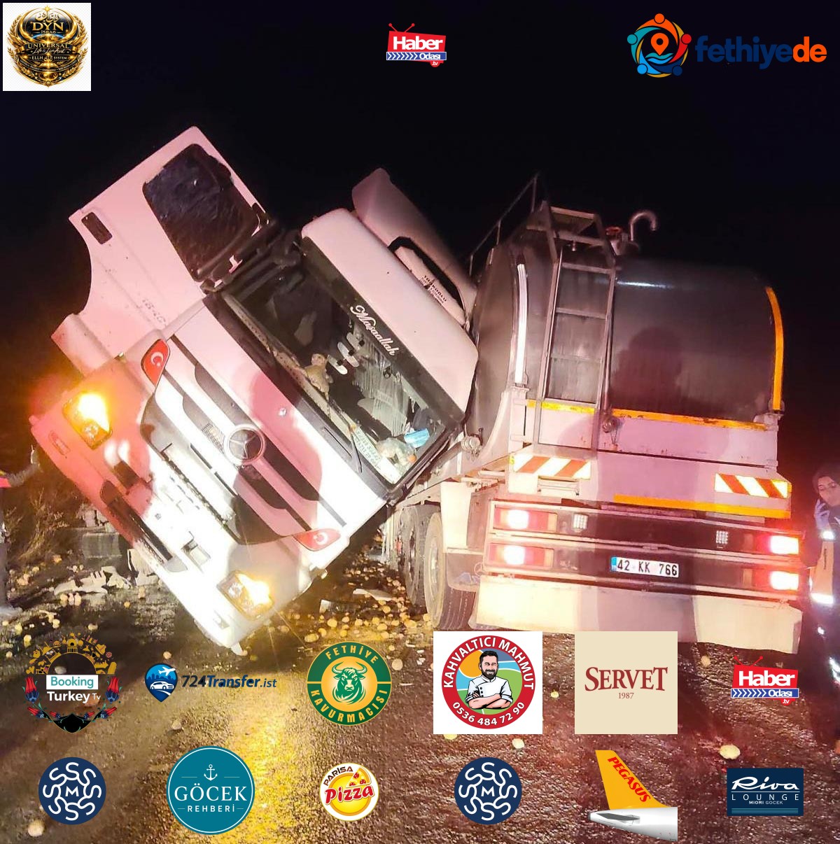 Konya Ilgın'da süt tankeri TIR'a çarptı, tanker şoförü öldü, diğer sürücü yaralandı