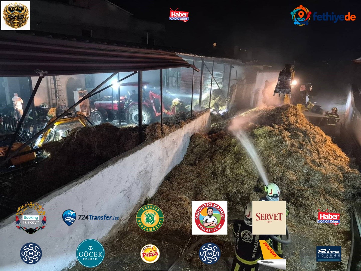 Denizli Pamukkale'de besihanedeki saman yangını itfaiye ekiplerince söndürüldü