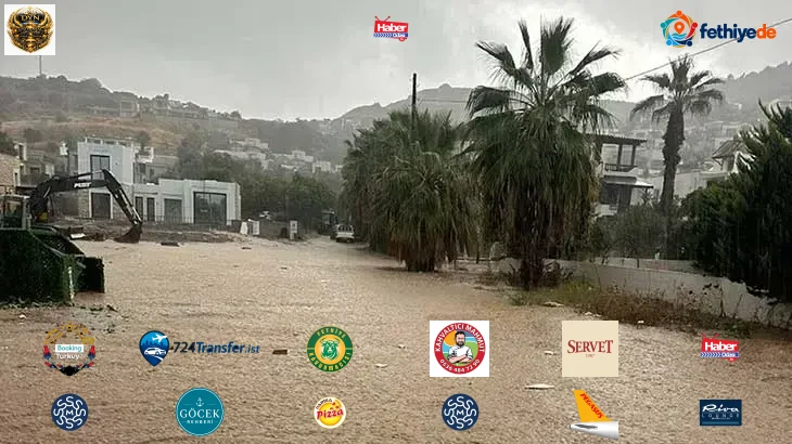 Bodrum'da sağanak: Yollar göle döndü, iş yerlerini su bastı