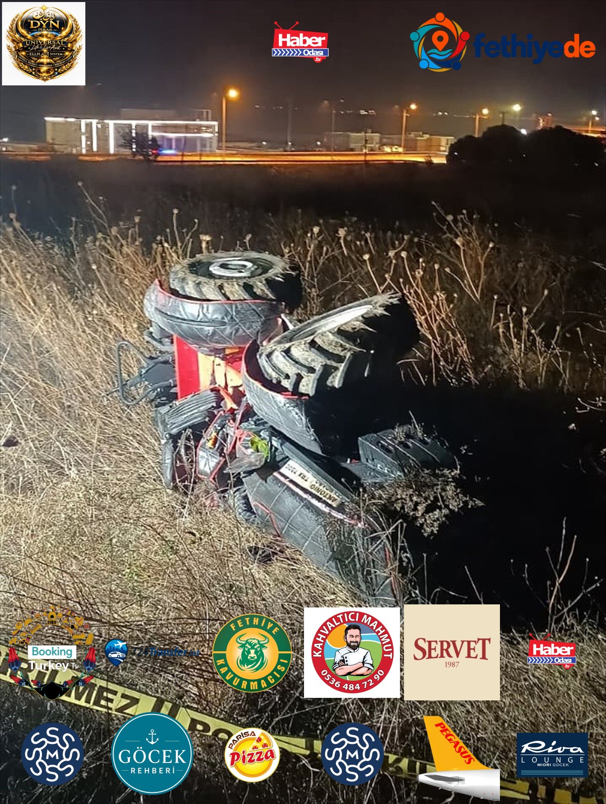 Çanakkale Lapseki'de şarampole yuvarlanan traktörün 38 yaşındaki sürücüsü öldü