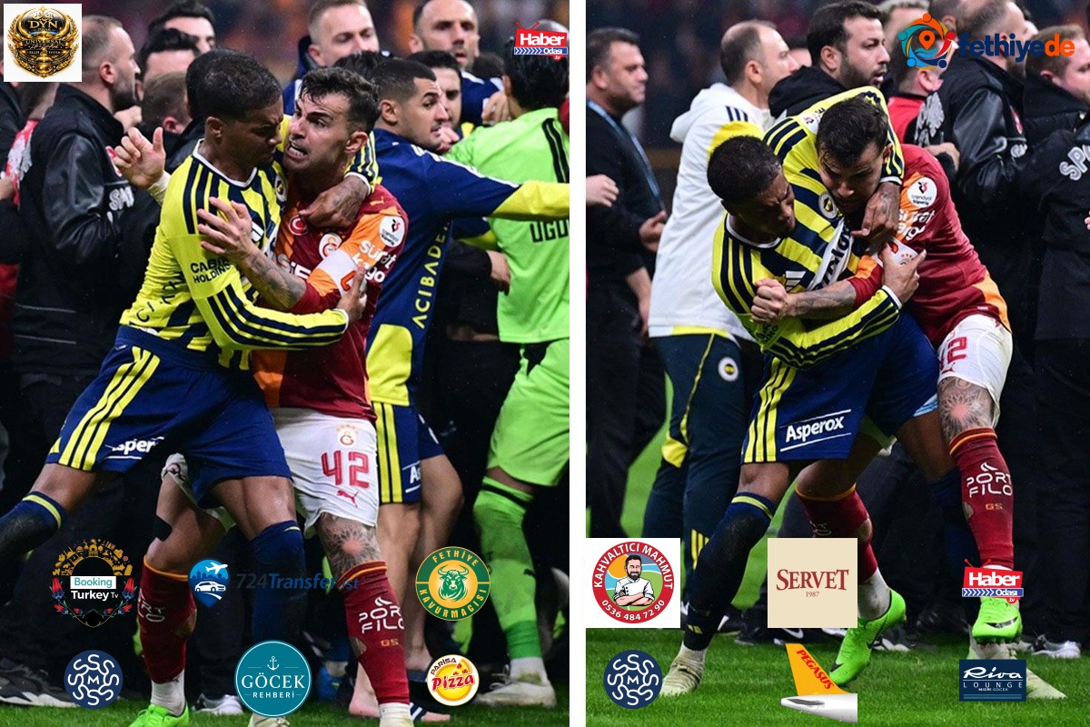 Galatasaray-Fenerbahçe derbisi biter bitmez kavga çıktı