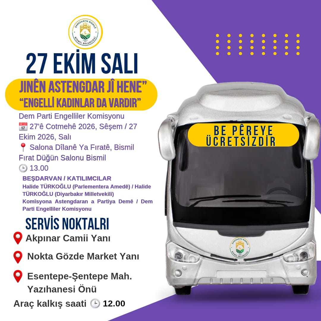 Engelli kadinlar da vardir buluşmasina ücretsiz ulaşim hizmeti