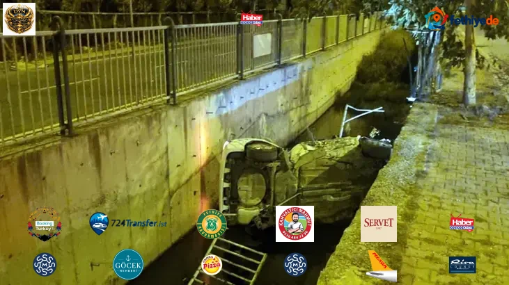 Kayseri’de otomobil sulama kanalına düştü! 2 kişi yaralı