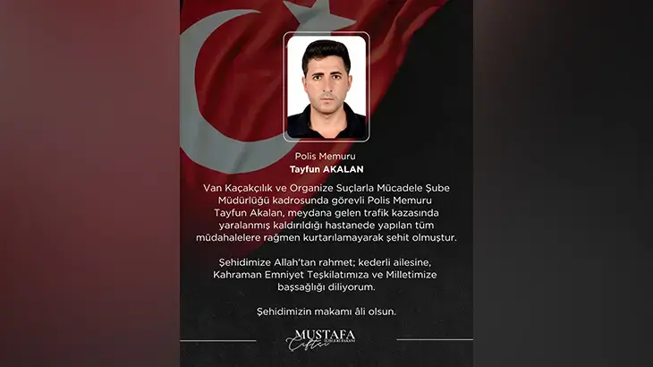 Bakan Çiftçi'den şehit polis memuru Tayfun Akalan için başsağlığı mesaj