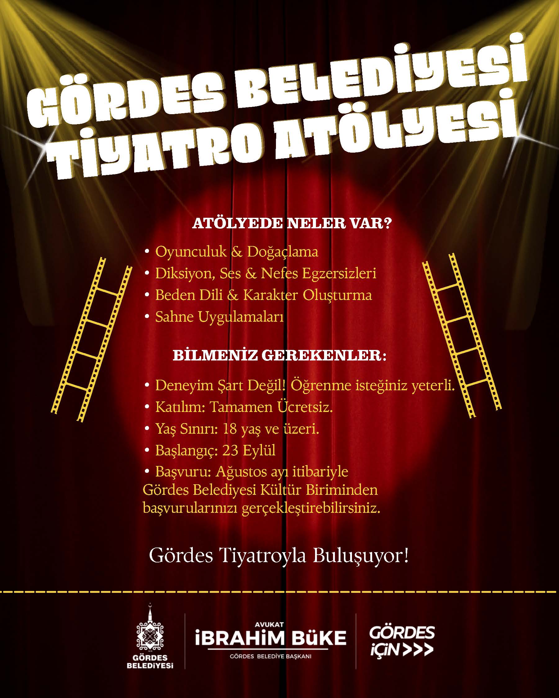 Gördes belediyesi tiyatro atölyesi başliyor