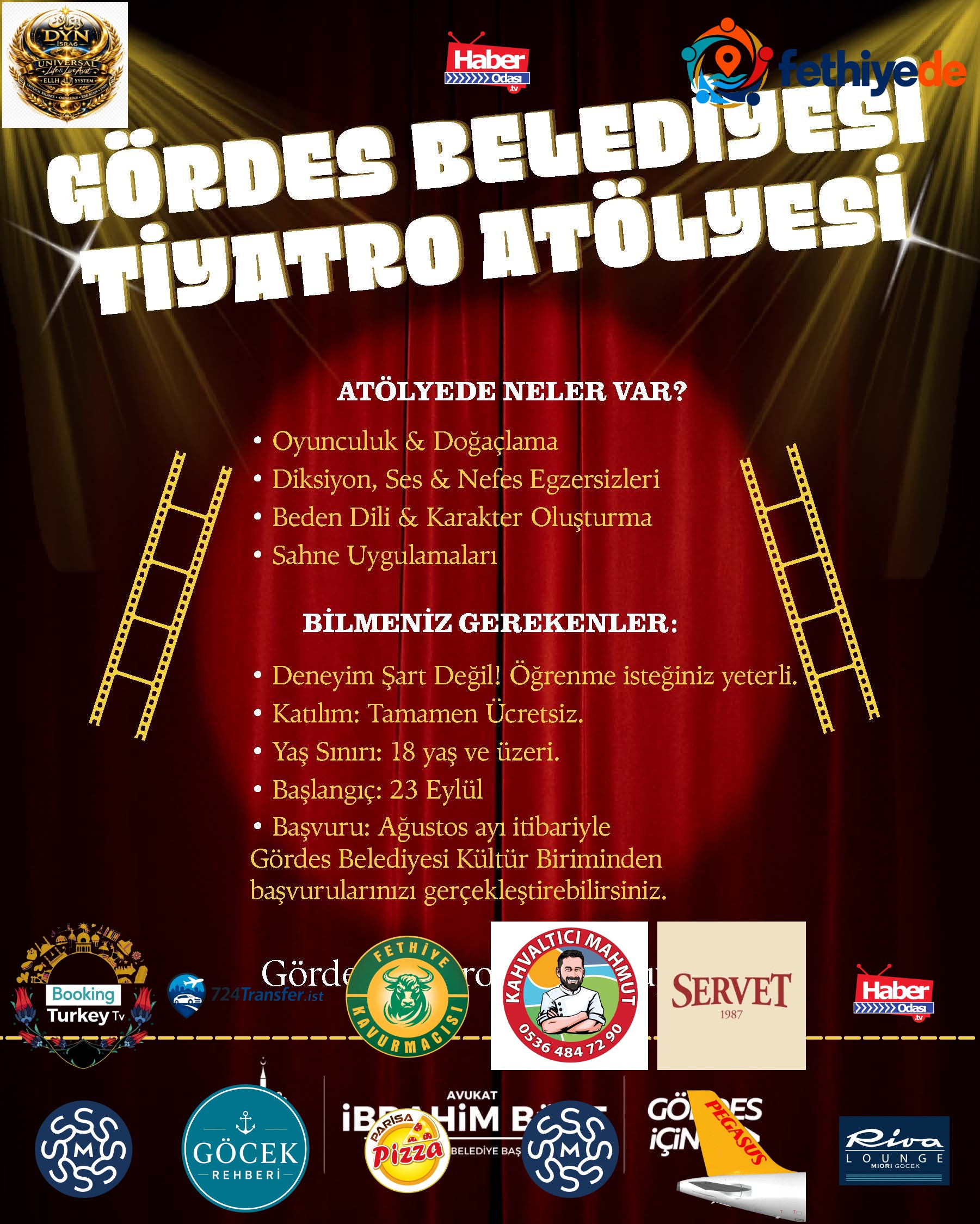 Gördes belediyesi tiyatro atölyesi başliyor