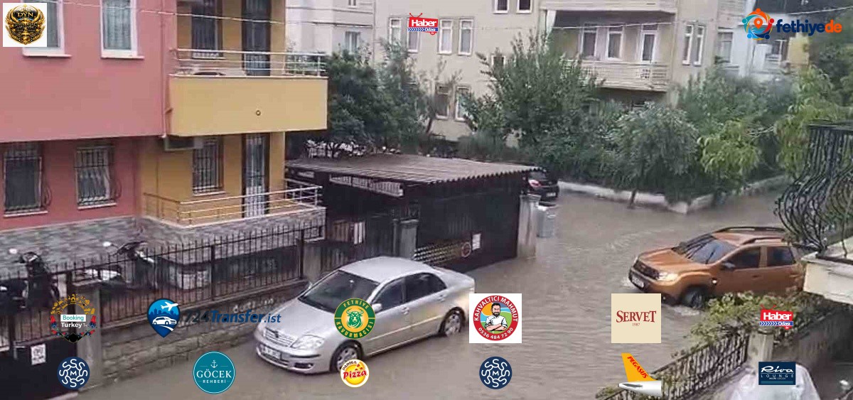 Fethiye'de sağanak su baskınına yol açtı, ev ve seralar sular altında kaldı