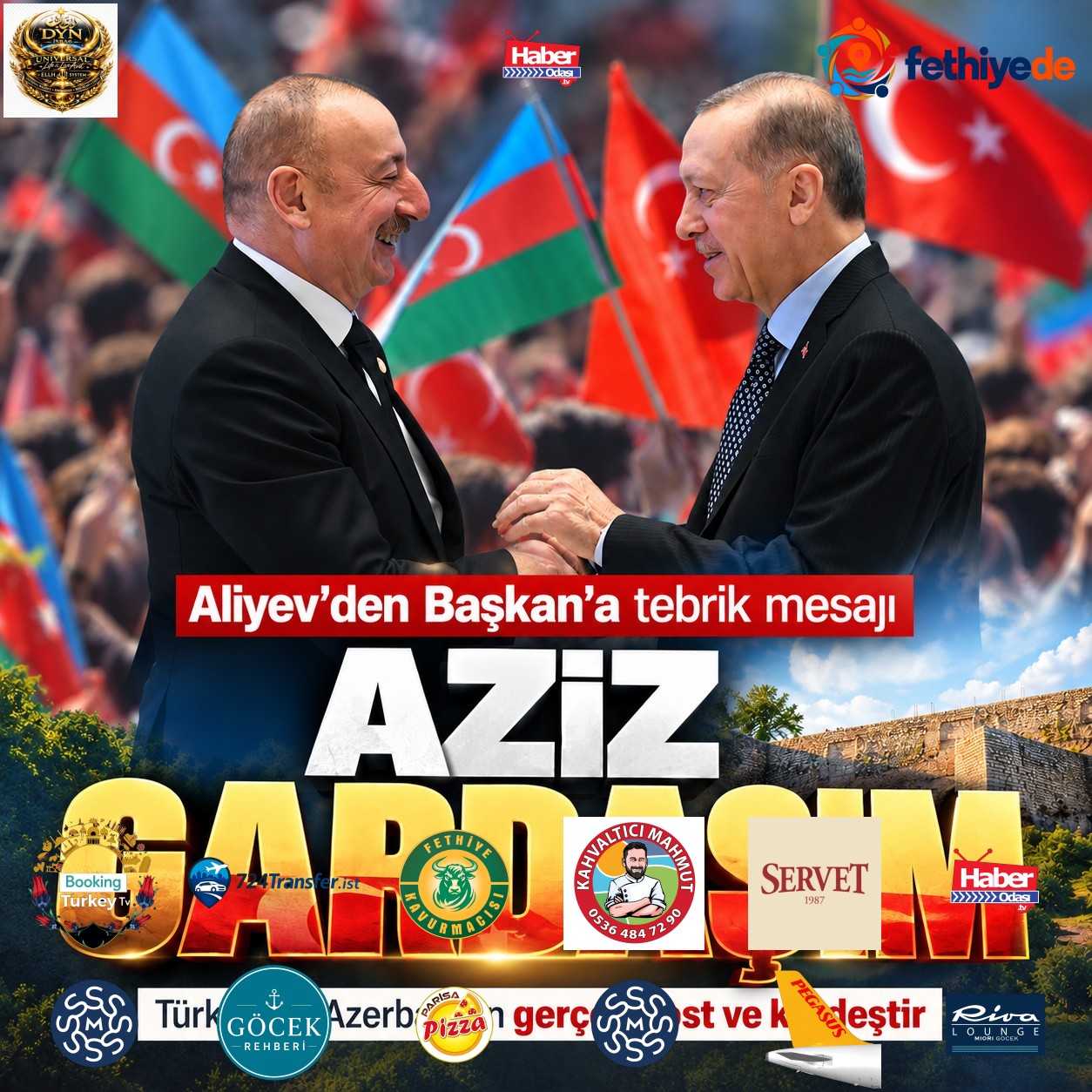 İlham Aliyevden Başkan Erdoğana 29 Ekim mesajı! Aziz gardaşım diyerek gerçek dostluk vurgusu yaptı