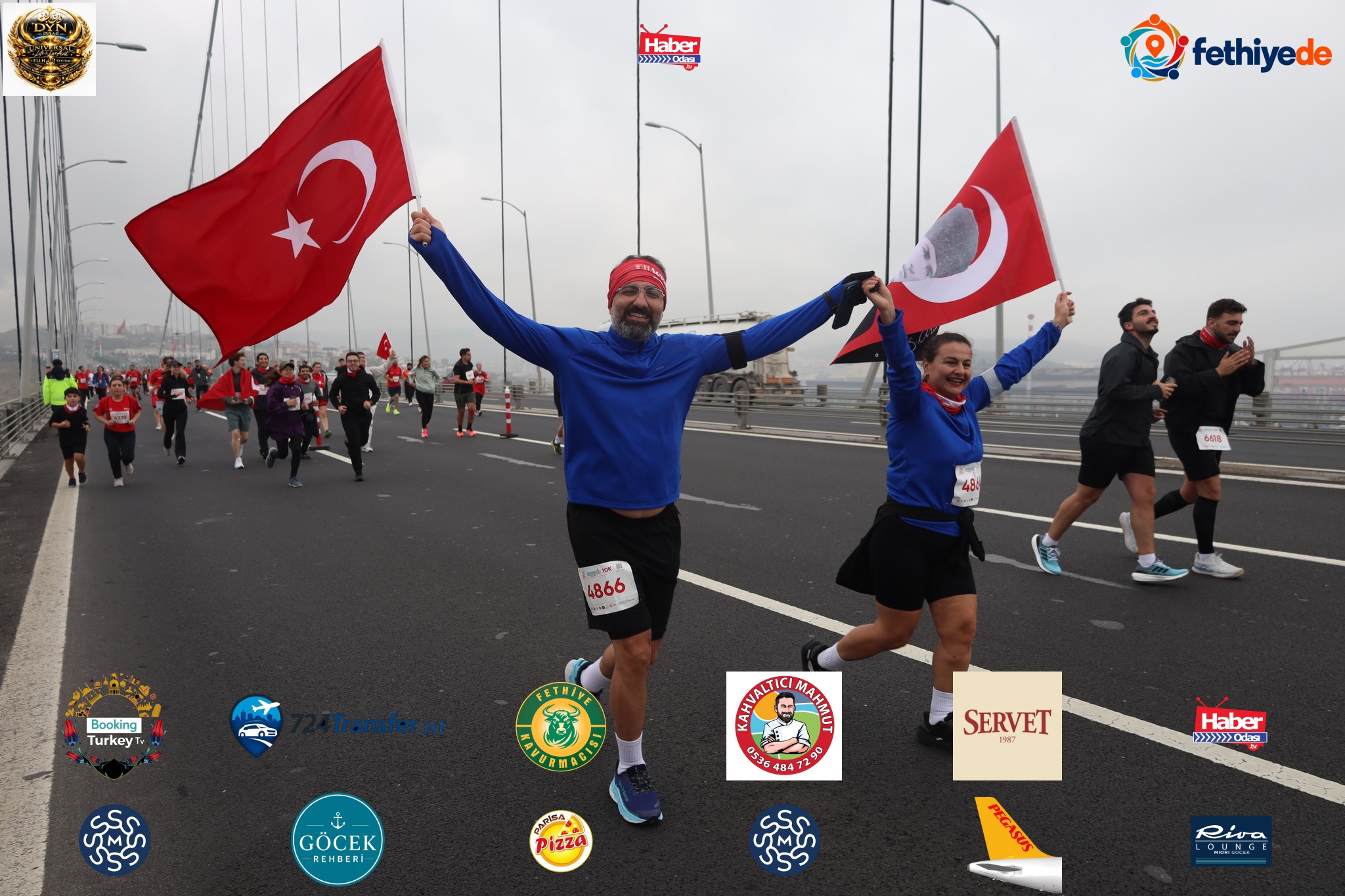 Köprüde 29 Ekim coşkusu yaşandı.