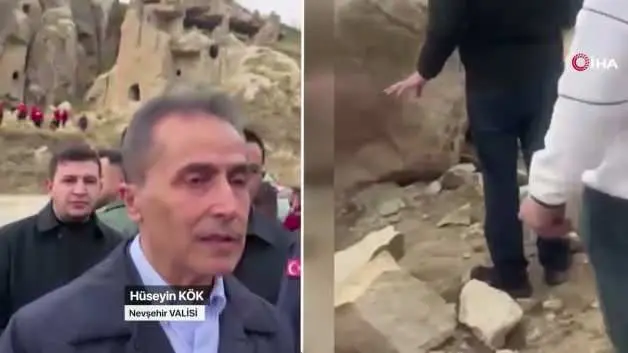 Kapadokya'da bir peri bacası çöktü! İki kişi hayatını kaybetti
