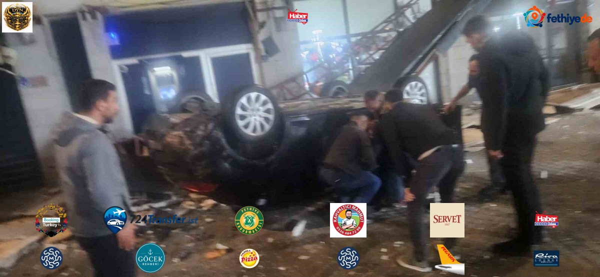 Kayseri'de otomobil yaklaşık 50 metreden dükkanların üzerine uçtu, sürücü yaralandı