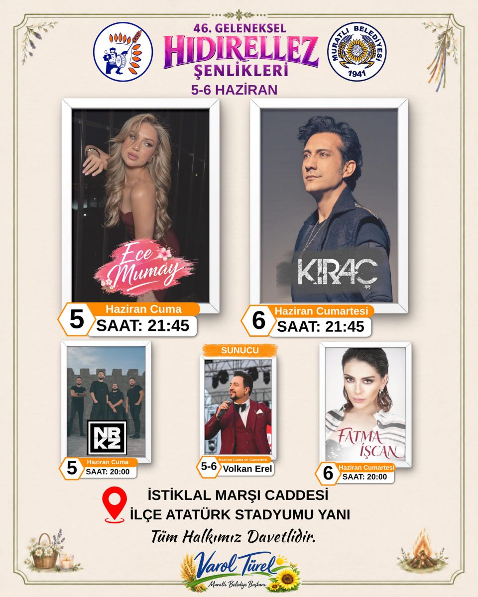 46. Geleneksel Hıdırellez Şenliklerine Davetlisiniz