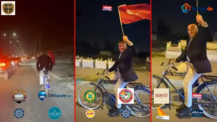 103 araçlık konvoya bisikletiyle katıldı! 68 yaşındaki emekli Urfullah amcaya sürpriz