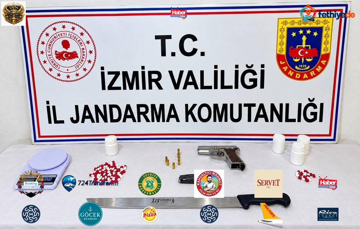 İzmir Torbalı'da düzenlenen operasyonda 77 uyuşturucu hap ve tabanca ele geçirildi