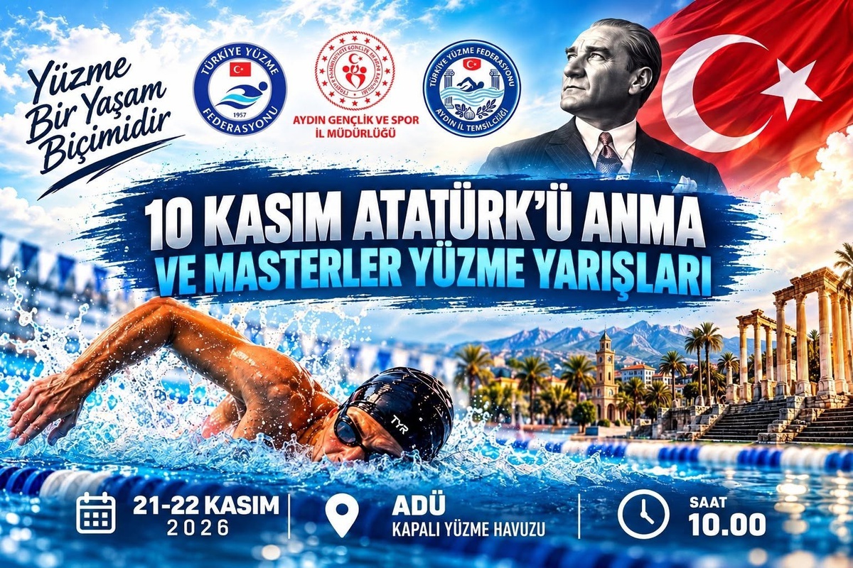 Aydın'da Atatürk'ü anma masterler yüzme yarışları 21 'da yapılacak