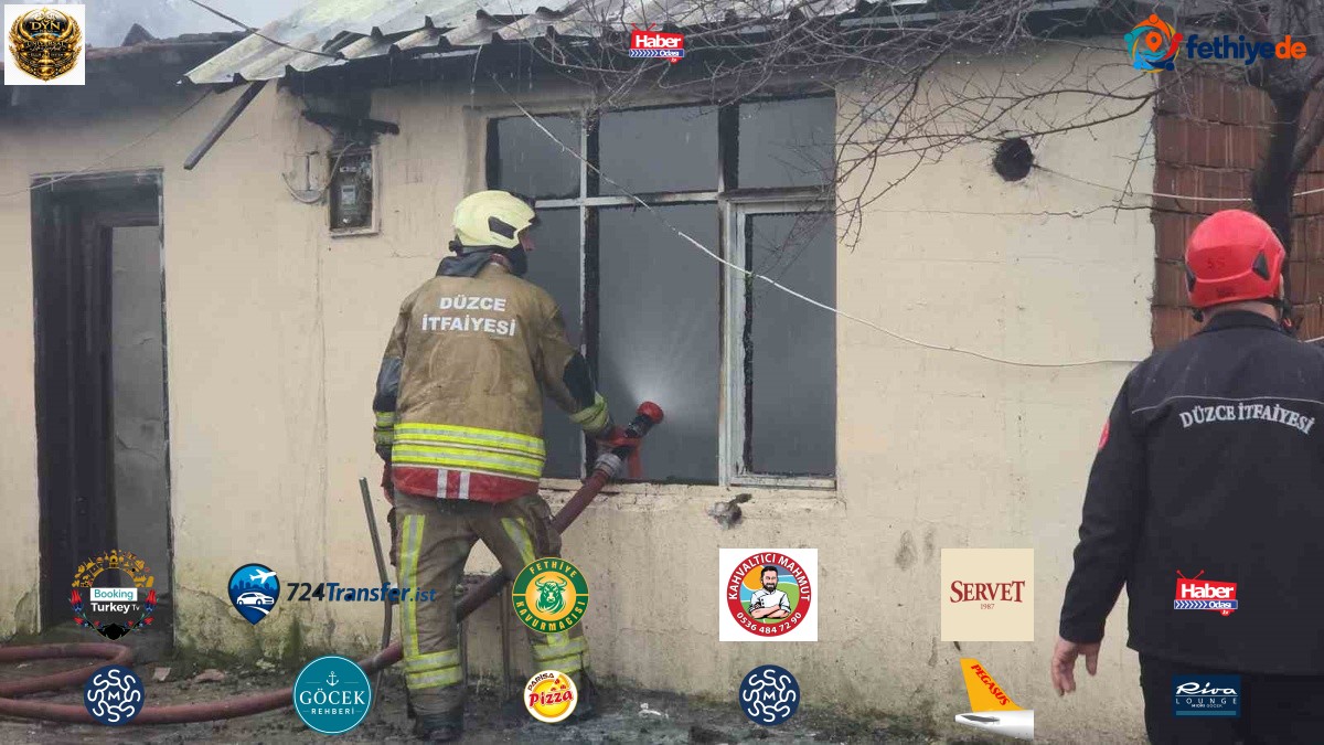 Düzce Çamköy'de sobadan çıkan yangında tek katlı ev kullanılamaz hale geldi