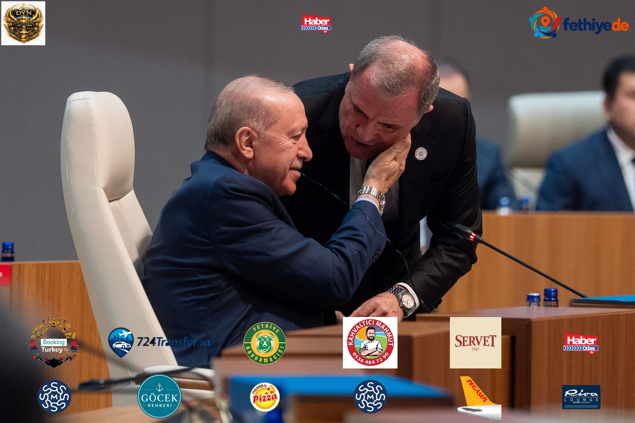 Başkan Erdoğan, Azerbaycan Dışişleri Bakanı Ceyhun Bayramov ile bir süre sohbet etti.