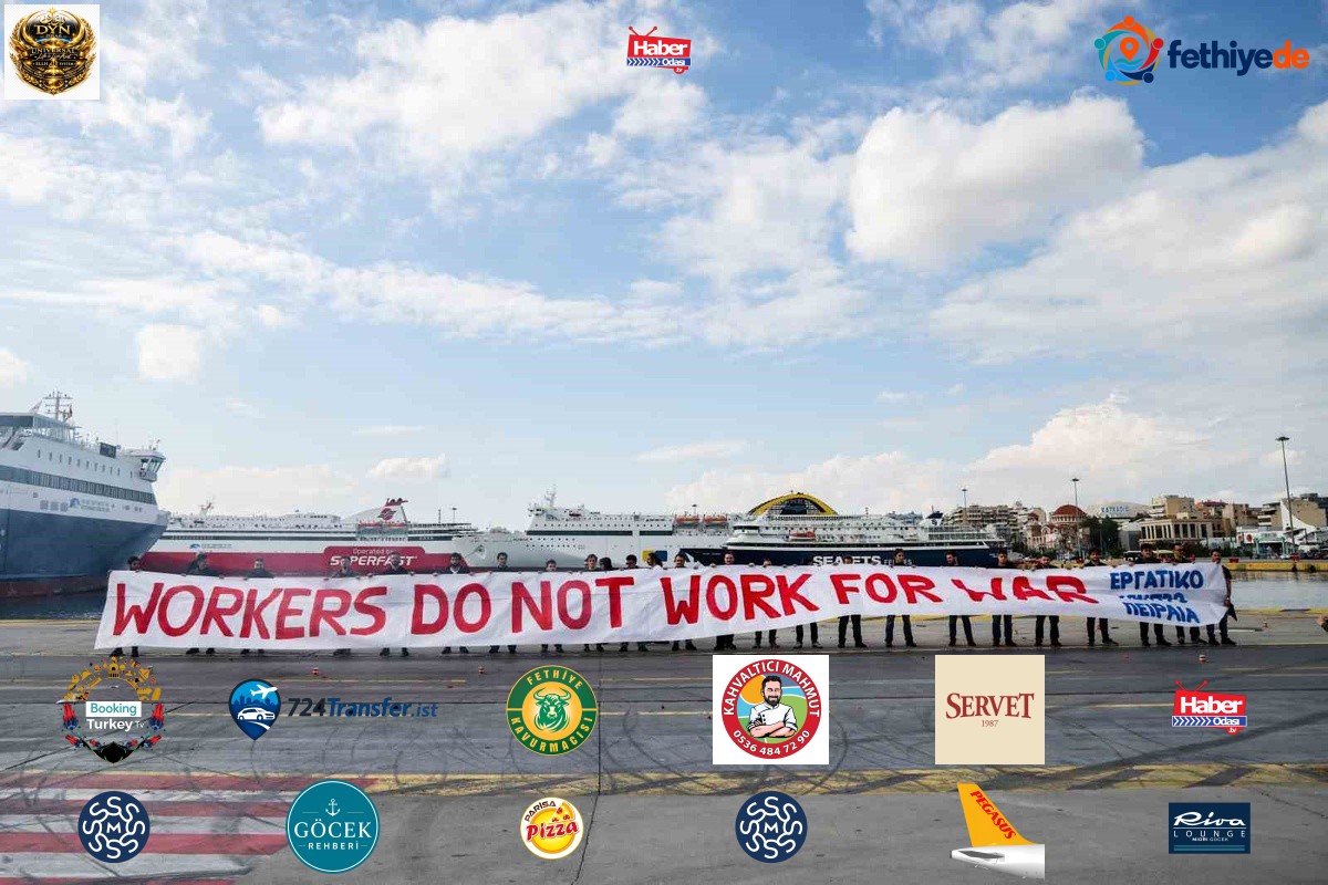 Dünya çapında 22 ülkedeki liman işçileri 113 limanda savaşa karşı greve gitti
