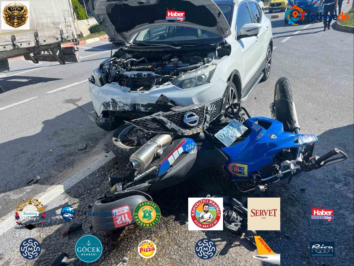 Manavgat D-400'de jandarma motosikletine çarpan otomobil uzman çavuşu yaraladı