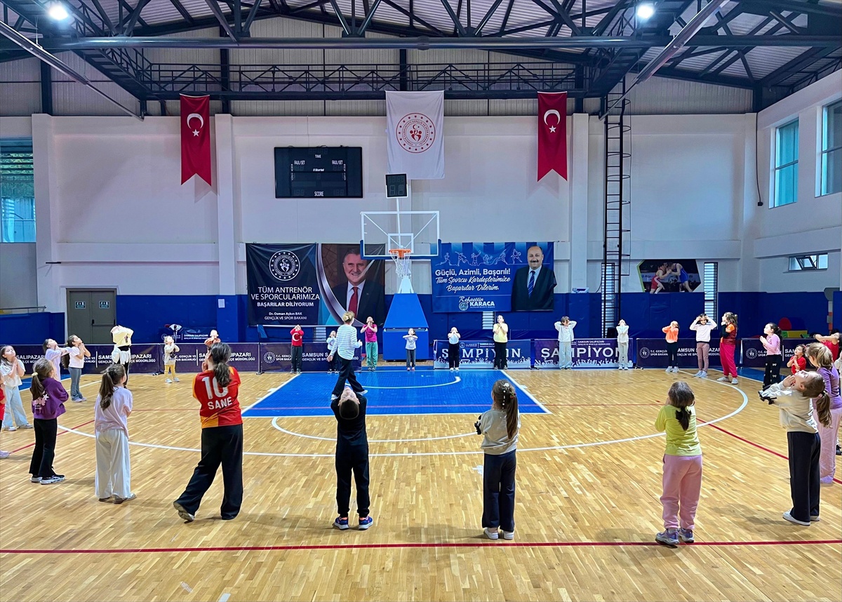 Salıpazarı'nda 3-10 yaş çocuklara ücretsiz cimnastik eğitimleri sürüyor