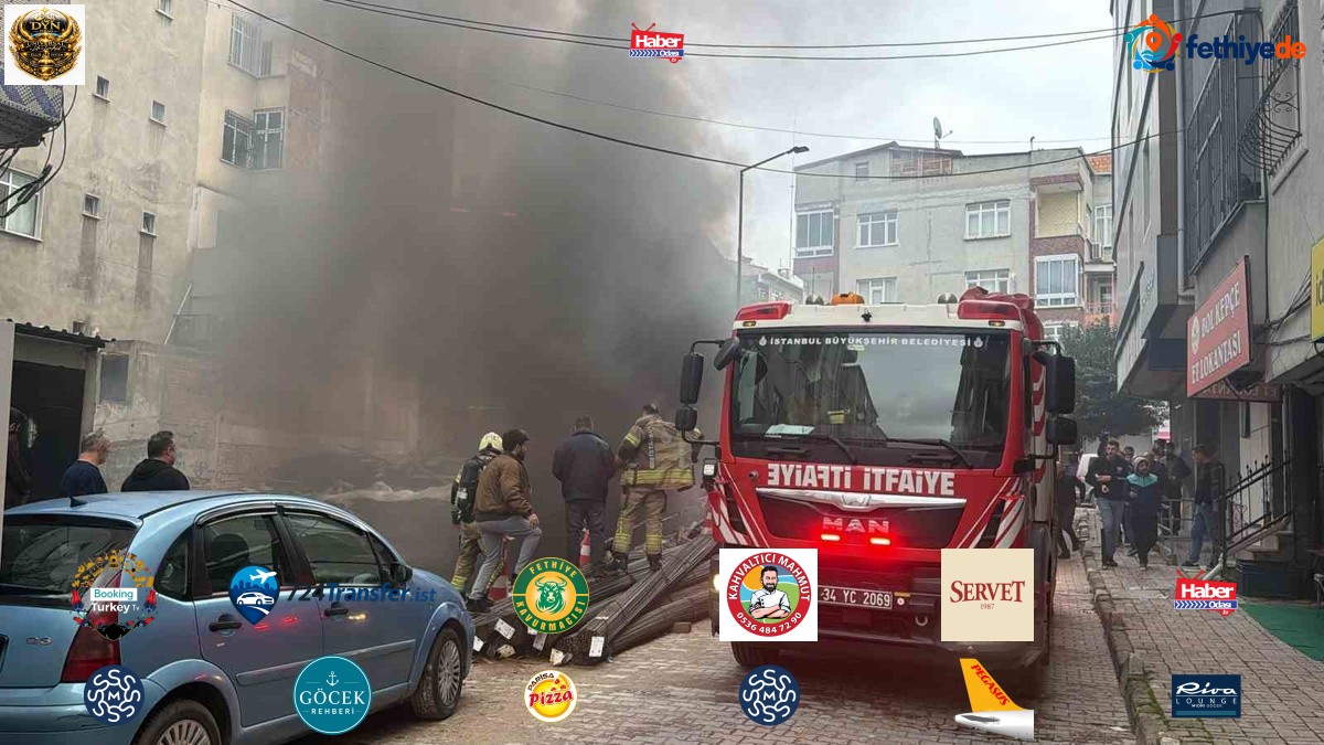 İstanbul Bahçelievler'de inşaat temelinde yangın çıktı, duman kilometrelerce görüldü